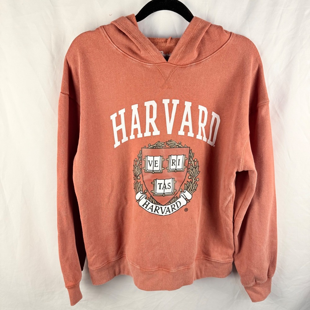 Fleurish Harvard Hoodie Men's Burnt Orange Y2K‎ Style Medium Ivy League Preppy